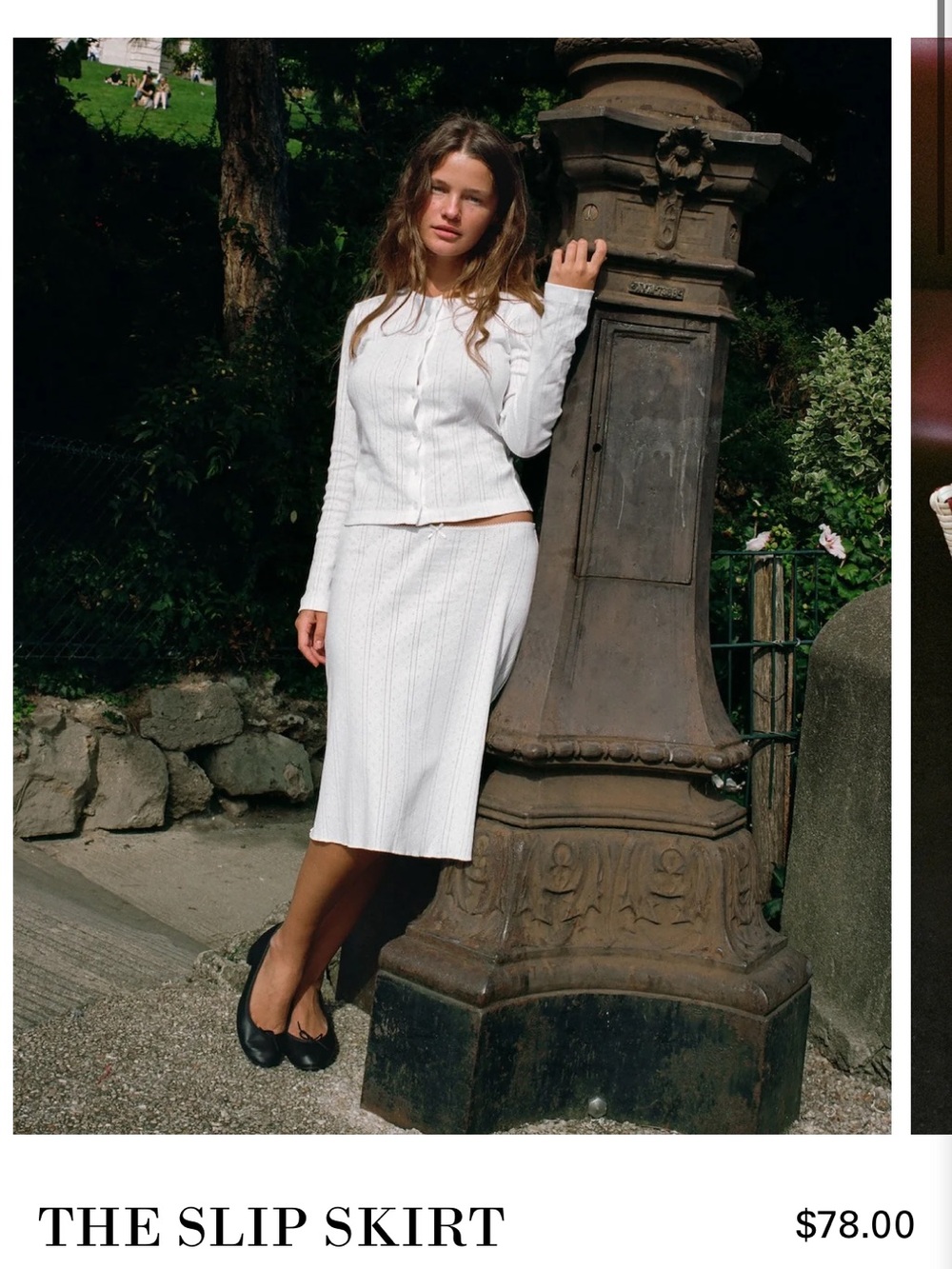 NWTG Cou Cou The Slip Skirt White Pointelle - Picture 1 of 4
